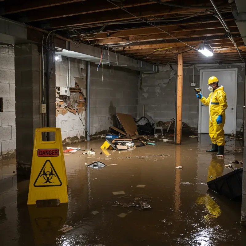 Flooded Basement Electrical Hazard in Slaton, TX Property