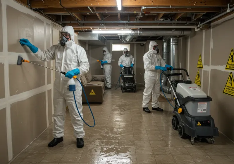 Basement Moisture Removal and Structural Drying process in Slaton, TX